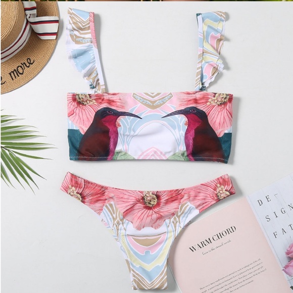 Jungle Tropics Artisté Ruffle Cut Out Bikini Sets